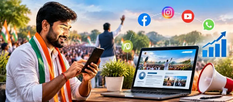 Digital marketing services for Zila Parishad election candidates in Jharkhand by Brand Wave Studio.