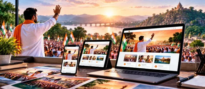 Election campaign website development services for candidates in Jharkhand by Brand Wave Studio.