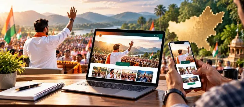 Mobile-friendly election campaign landing page development for candidates in Jharkhand.